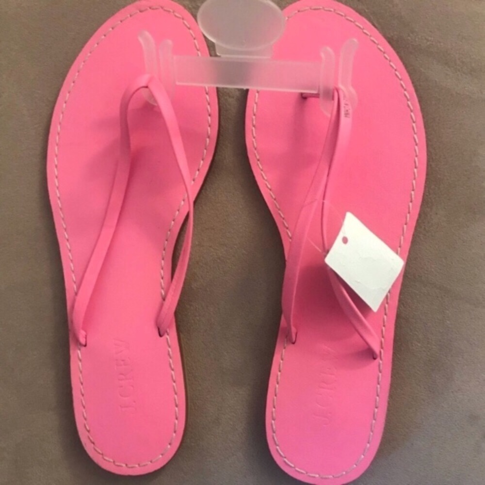 J crew hot pink flip flops